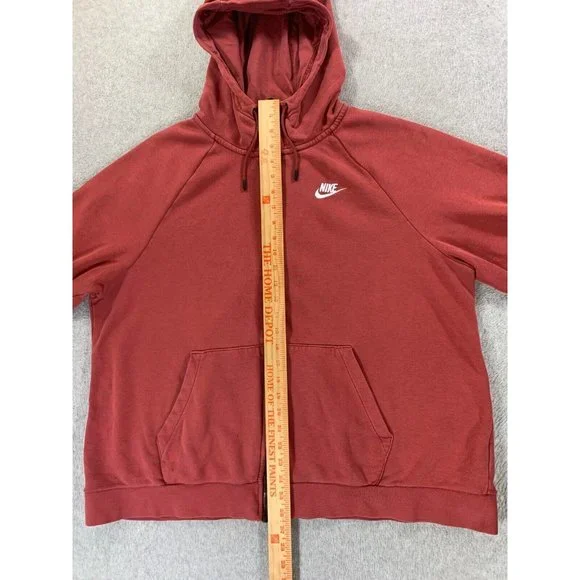 Nike Black‎ Label Cotton Blend Swoosh Hoodie Jacket (Women's XL) Blush Red - Picture 9 of 12